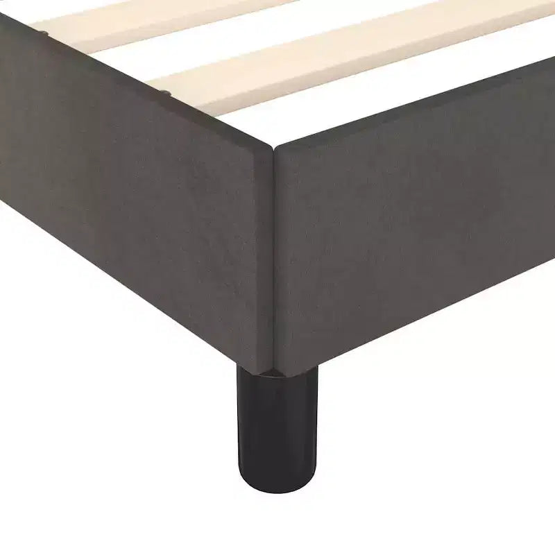 Bed Frame Dark Grey Velvet (100% polyester), Plywood, Engineered wood