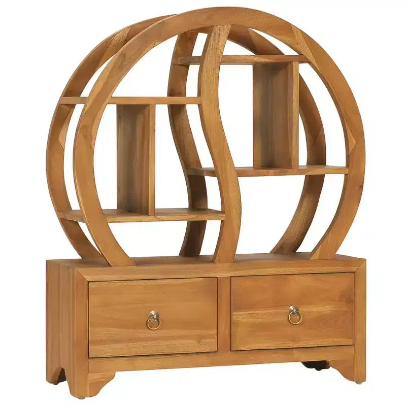 vidaXL Cabinet with Yin Yang Shelf Hallway Storage Cabinet Solid Wood Teak
