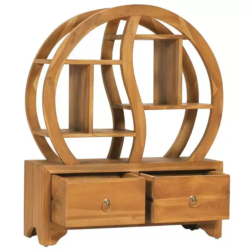vidaXL Cabinet with Yin Yang Shelf Hallway Storage Cabinet Solid Wood Teak