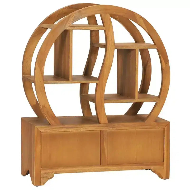 vidaXL Cabinet with Yin Yang Shelf Hallway Storage Cabinet Solid Wood Teak