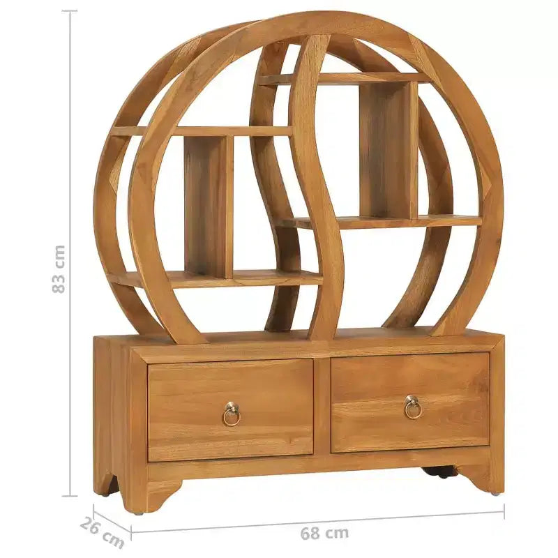 vidaXL Cabinet with Yin Yang Shelf Hallway Storage Cabinet Solid Wood Teak