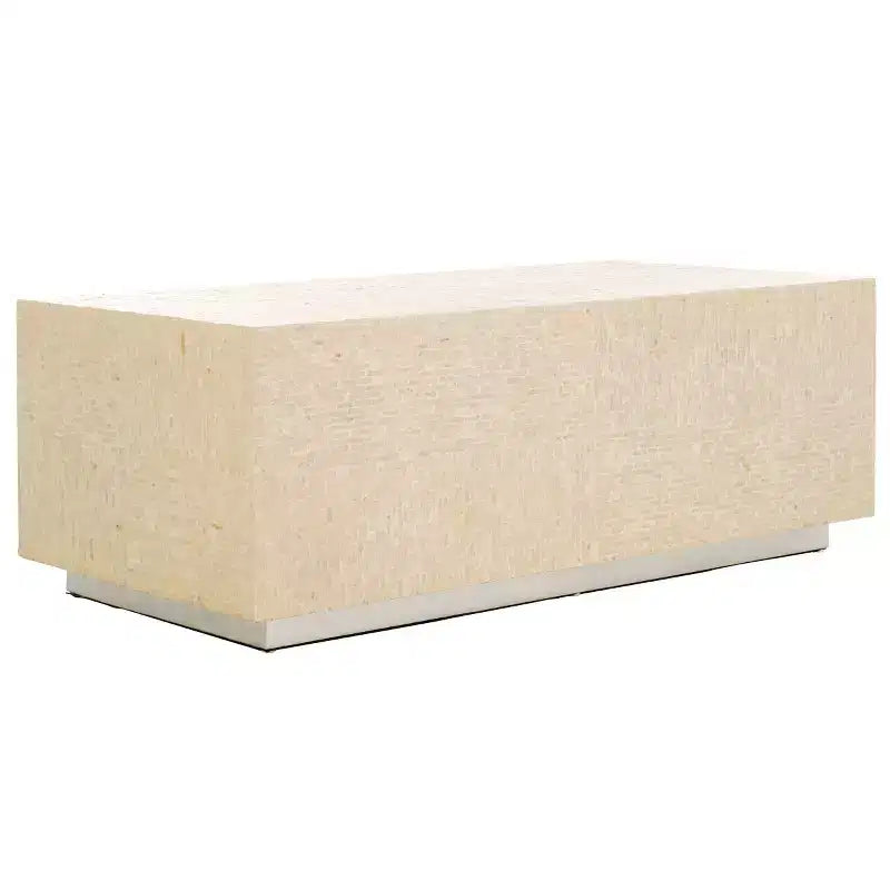 Scarlett Rectangular Prism Coffee - COF1803A - Natural/Silver - Safavieh