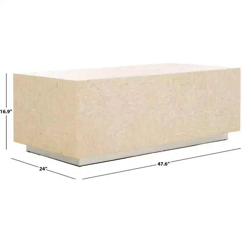 Scarlett Rectangular Prism Coffee - COF1803A - Natural/Silver - Safavieh