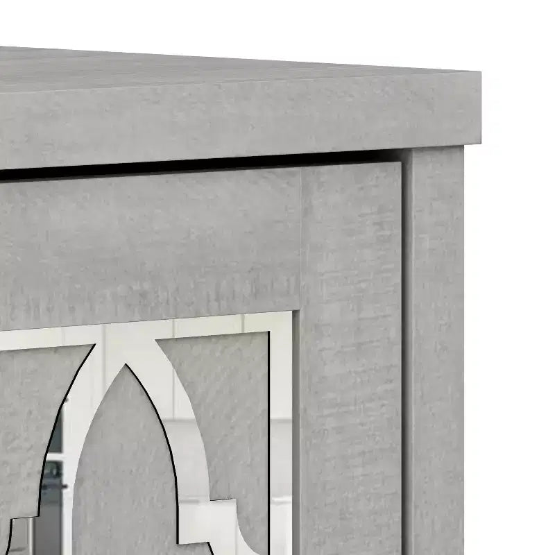 Galano Freestanding Bathroom Cabinet with Mirrored Doors in Dusty Gray Oak 25 W 11.7 D 32 H