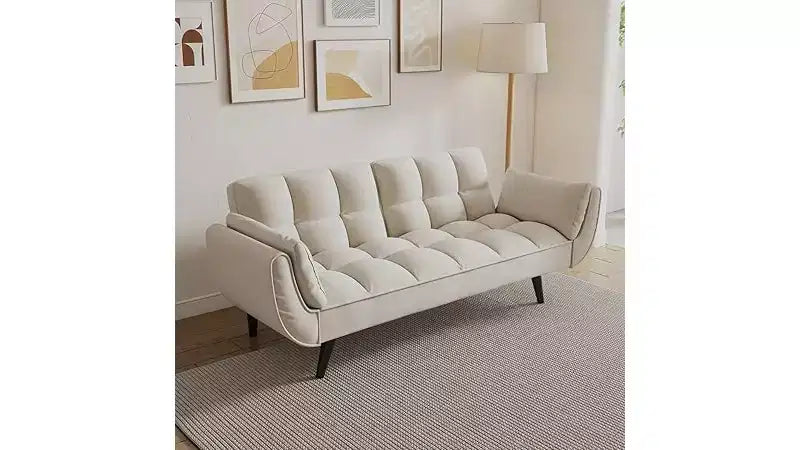 Loveseat Sofa, Sofa Couch with Two Armrests Throw Pillow, , Comfortable Fit Apartment Bedroom Small Space