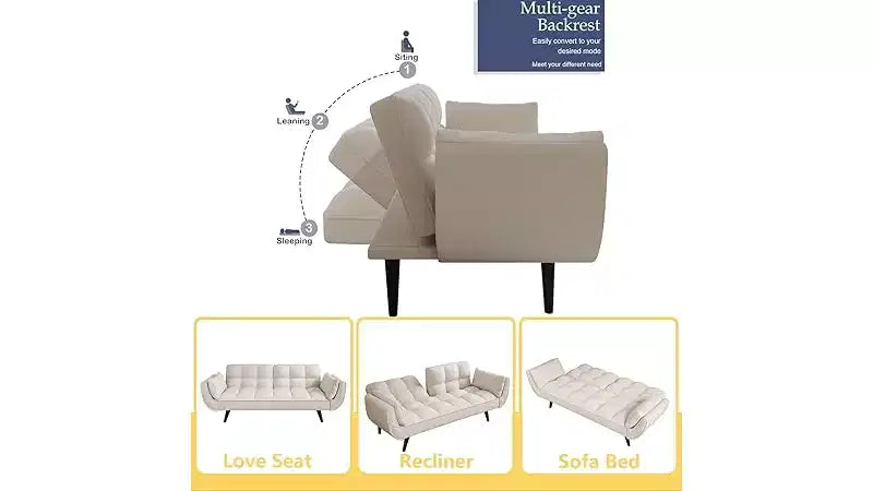 Loveseat Sofa, Sofa Couch with Two Armrests Throw Pillow, , Comfortable Fit Apartment Bedroom Small Space