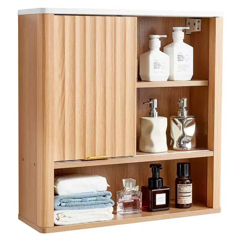 VEVOR Bathroom Wall Cabinet,with Door and Adjustable Shelf, Over the Toilet Storage Medicine Cabinet Wall Mounted,Hanging Organizer with Shelves,Brown