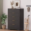 White Dresser for Bedroom, 31.5 Modern Tall Chest of Drawers with 5 Smooth Slides Drawers & Gold Metal Handles, Closet, Entryway, Hallway