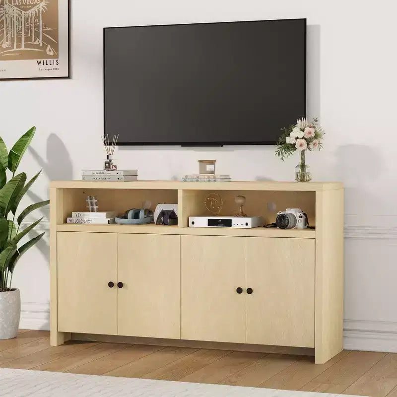 Farmhouse Buffet Sideboard Cabinet with Storage, Coffee Bar with Doors and Adjustable Shelves, Modern Wood Console Cabinet for Kitchen, Livingroom