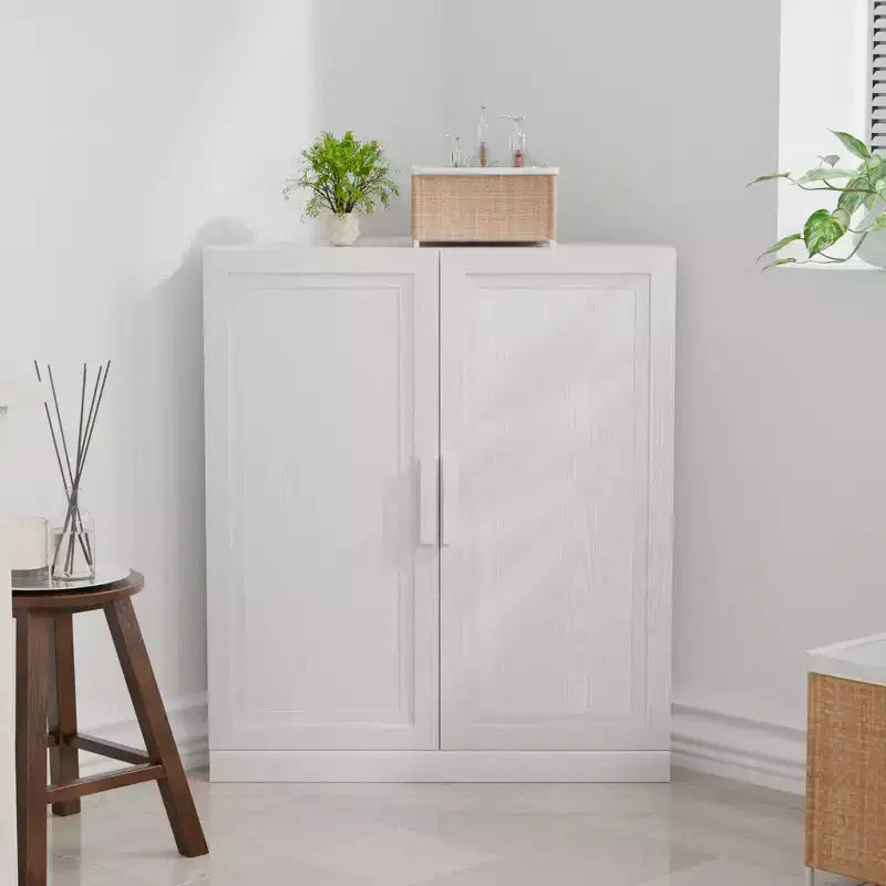 MAYEERTY Modern 2 Doors Utility Storage Cabinets Efficient Storage for Living Room Dining Room Bedroom White