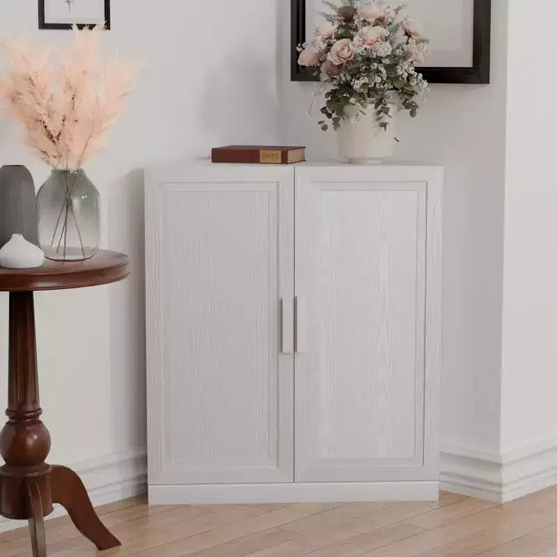 MAYEERTY Modern 2 Doors Utility Storage Cabinets Efficient Storage for Living Room Dining Room Bedroom White