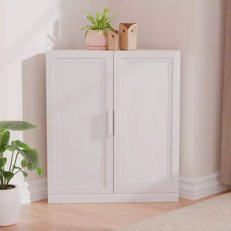 MAYEERTY Modern 2 Doors Utility Storage Cabinets Efficient Storage for Living Room Dining Room Bedroom White