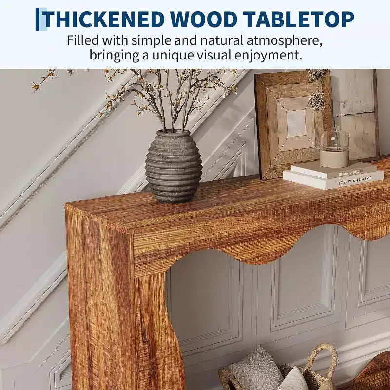 63 Long Farmhouse Console Table with Storage, Narrow Entryway Sofa Table for Hallway, Foyer & Living Room,Wooden Industrial Accent Table