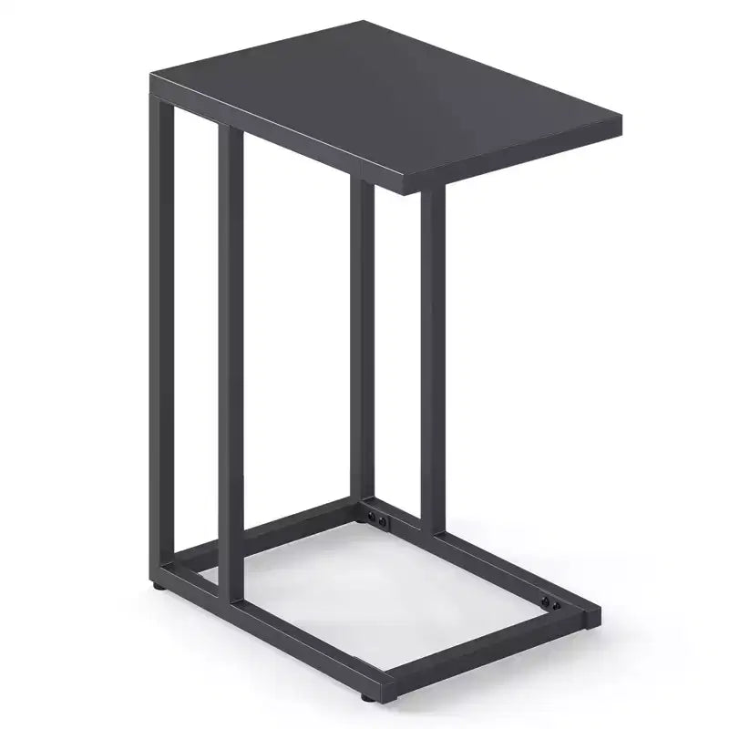 Costway C Shaped End Table w/ Metal Frame Sofa Table for Small Space Indoor Outdoor