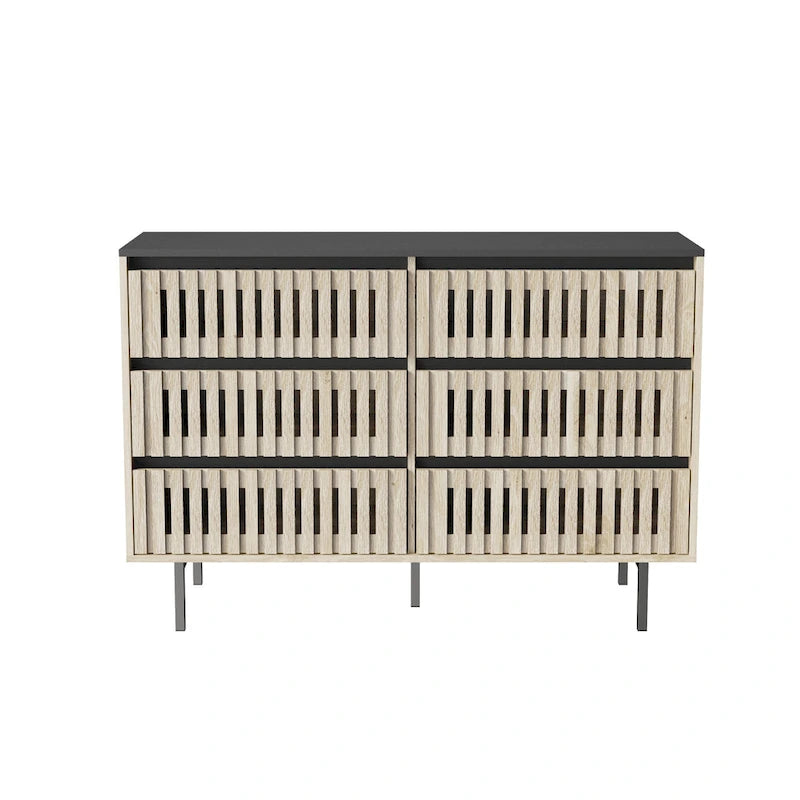 Six Drawer Storage Cabinet With High-quality Medium Density Fiberboard And Metal Frame