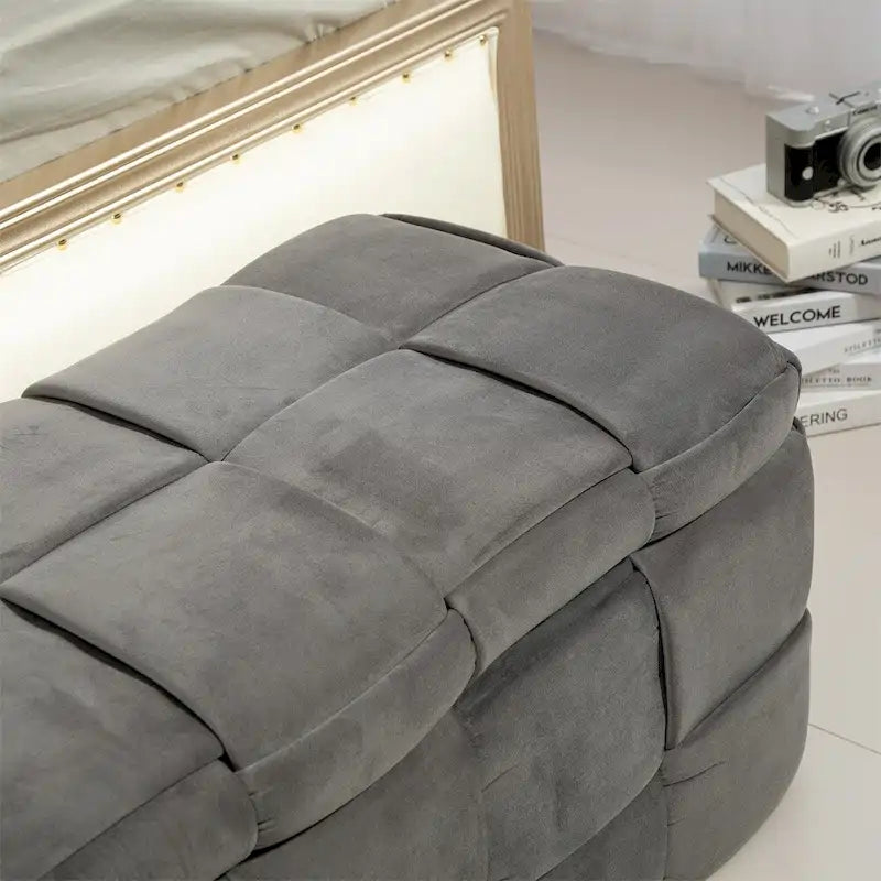 Storage Ottoman,Bedroom End Bench,Upholstered Fabric Storage Ottoman