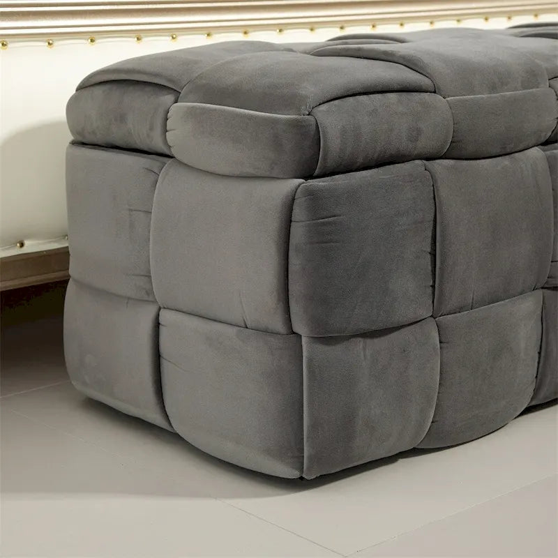 Storage Ottoman,Bedroom End Bench,Upholstered Fabric Storage Ottoman