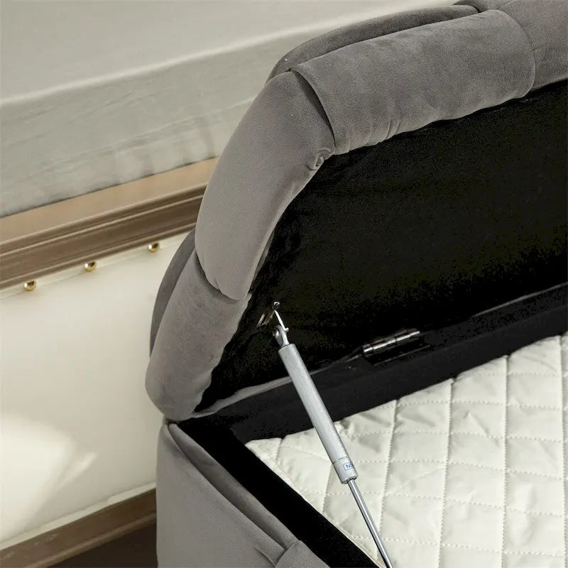 Storage Ottoman,Bedroom End Bench,Upholstered Fabric Storage Ottoman