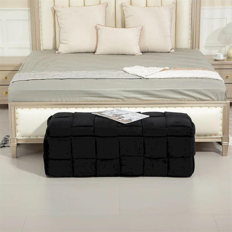 Storage Ottoman,Bedroom End Bench,Upholstered Fabric Storage Ottoman