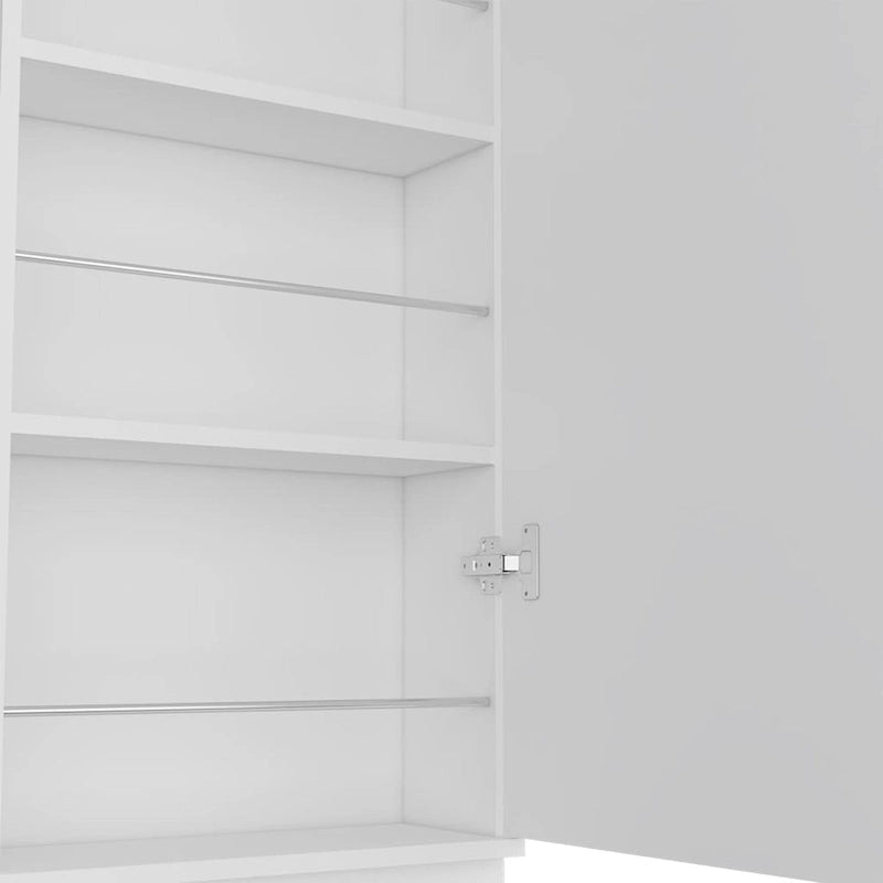 Shoe Rack Chimg, Mirror, Five Interior Shelves, Single Door Cabinet