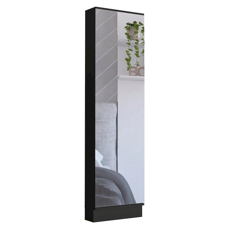 Shoe Rack Chimg, Mirror, Five Interior Shelves, Single Door Cabinet