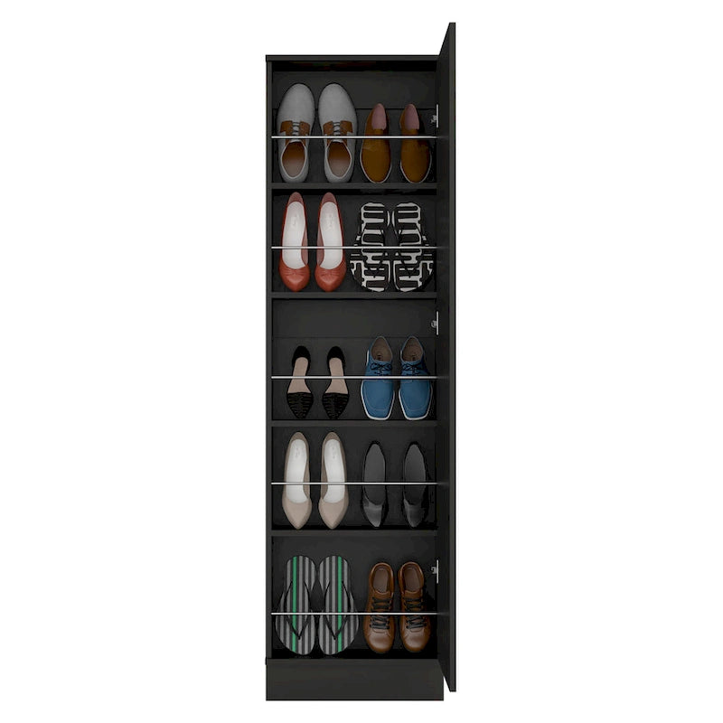 Shoe Rack Chimg, Mirror, Five Interior Shelves, Single Door Cabinet