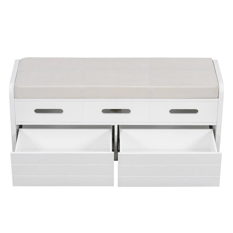 Rustic Storage Bench with 2 Drawers,Hidden Storage Space,Shoe Bench