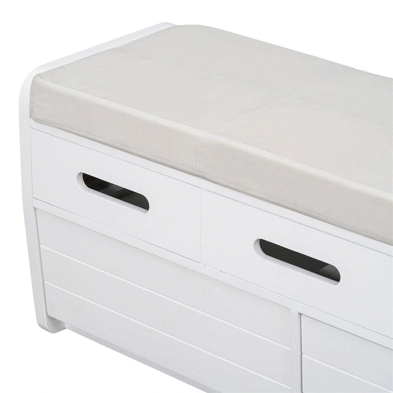 Rustic Storage Bench with 2 Drawers,Hidden Storage Space,Shoe Bench