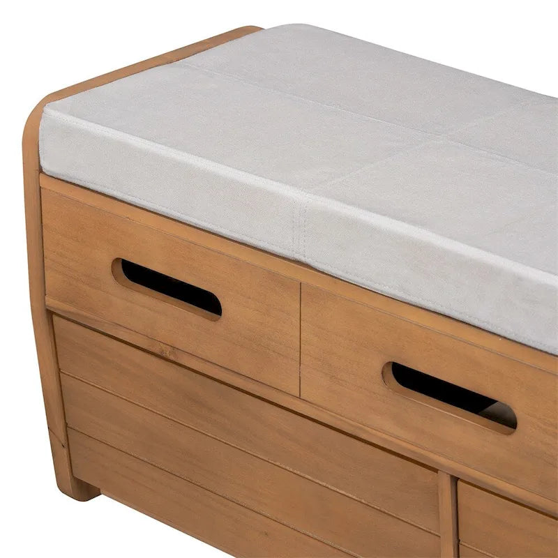 Rustic Storage Bench with 2 Drawers,Hidden Storage Space,Shoe Bench
