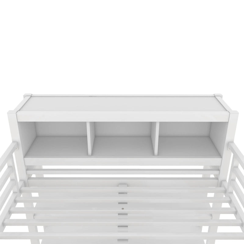 Metal Loft Bed with Wardrobe And L-shaped Desk