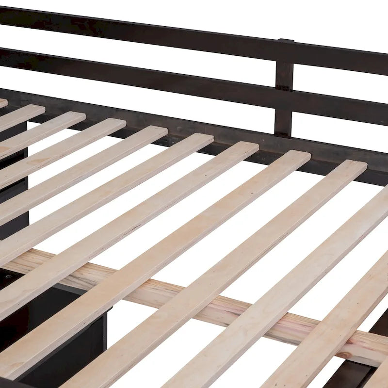 Full size Loft Bed with Drawers,Desk,and Wardrobe