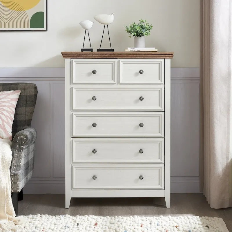 Modern 6 Drawers Dresser 6 Drawers Cabinet Chest of Drawers Closet Organizers - 31.50 * 15.75 * 44.29