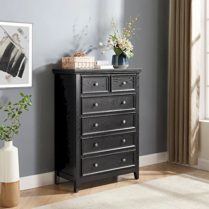 Modern 6 Drawers Dresser 6 Drawers Cabinet Chest of Drawers Closet Organizers - 31.50 * 15.75 * 44.29