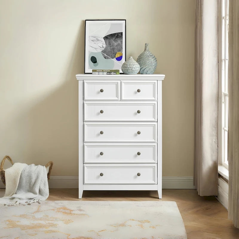 Modern 6 Drawers Dresser 6 Drawers Cabinet Chest of Drawers Closet Organizers - 31.50 * 15.75 * 44.29