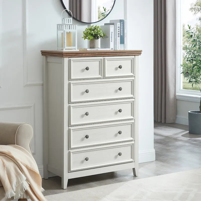 Modern 6 Drawers Dresser 6 Drawers Cabinet Chest of Drawers Closet Organizers - 31.50 * 15.75 * 44.29