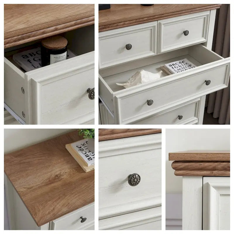 Modern 6 Drawers Dresser 6 Drawers Cabinet Chest of Drawers Closet Organizers - 31.50 * 15.75 * 44.29