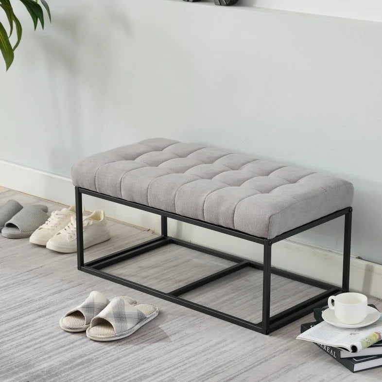 Storage Ottoman Bench, Foot Rest with Legs, 16 x 30 x 16.1 Inches, End of Bed Bench, Storage Chest, Load up to 660 lb