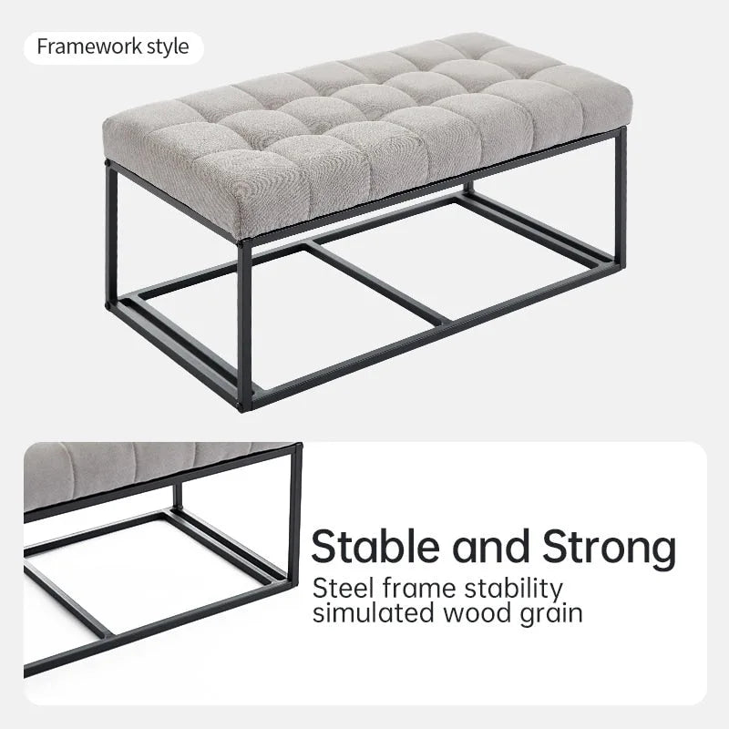Storage Ottoman Bench, Foot Rest with Legs, 16 x 30 x 16.1 Inches, End of Bed Bench, Storage Chest, Load up to 660 lb
