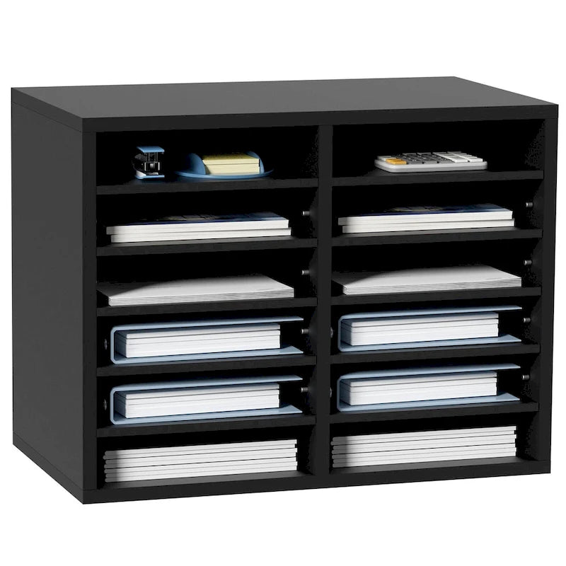 12 Compartments Office Literature Organizers with Adjustable and Removable Shelves Perfect Addition to Any Space