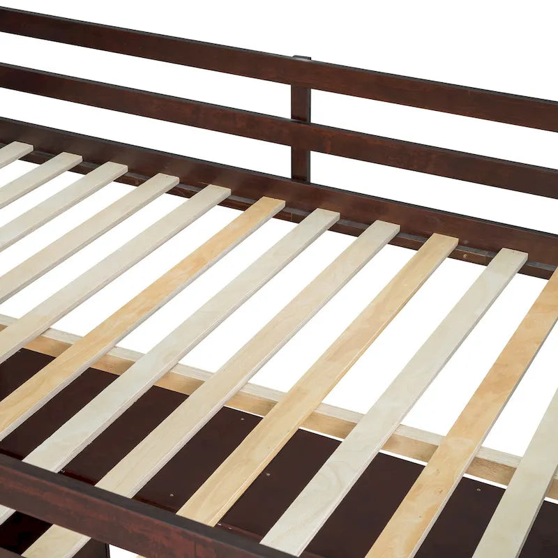 Full Size Loft Bed with Desk, 7 Drawers and 2 Shelves