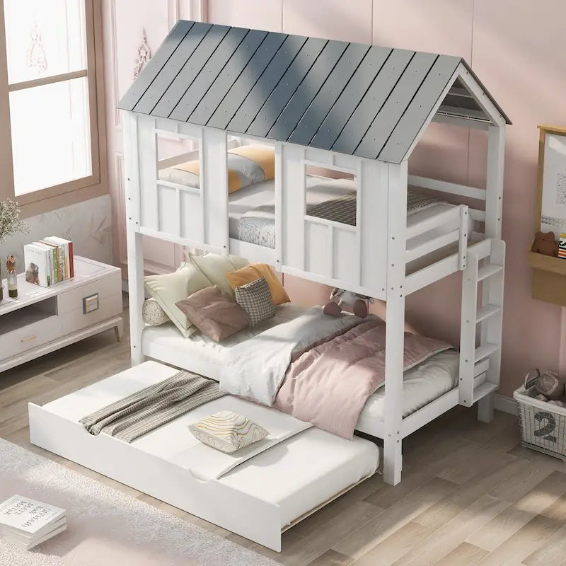 Charming Twin Size Bunk Bed with Special Design for Fun and Comfort