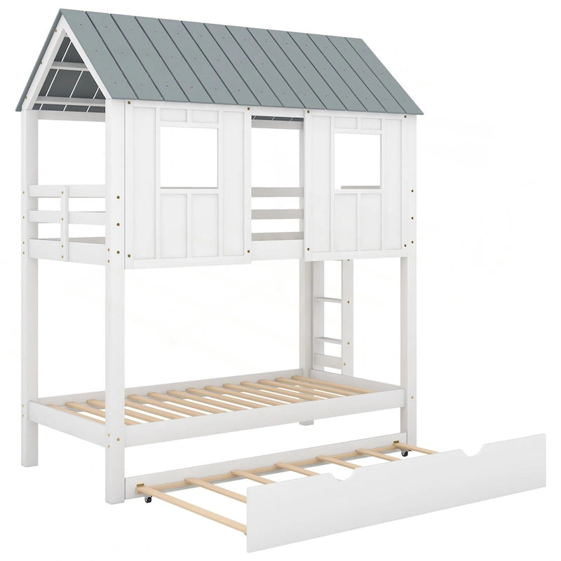 Charming Twin Size Bunk Bed with Special Design for Fun and Comfort