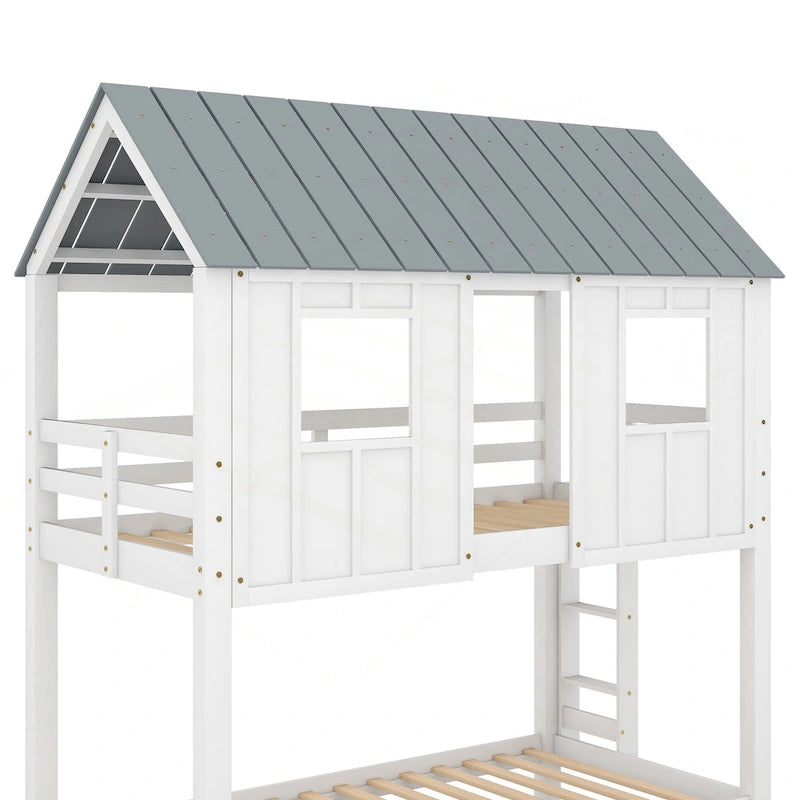 Charming Twin Size Bunk Bed with Special Design for Fun and Comfort