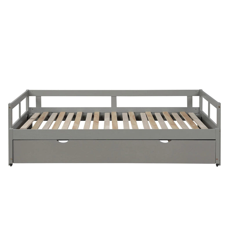 Grey Pine Twin Daybed with Trundle