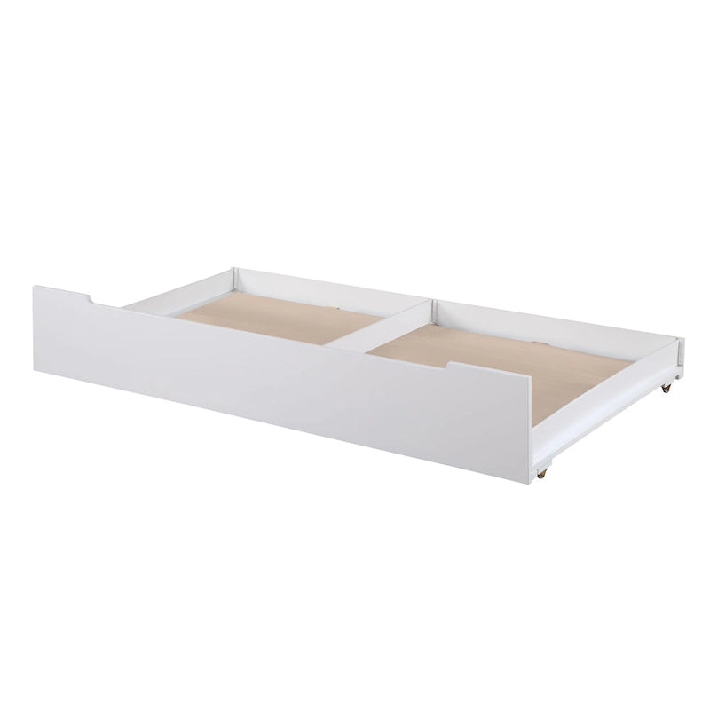 Synthetic Wood Twin Size Tent Bed with Trundle, Storage Minimalist Design, Space-Saving, for Kids' Room