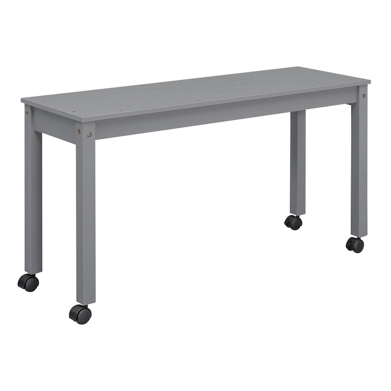 Gray Twin Size Solid Wood Loft Bed with Retractable Desk & Drawers