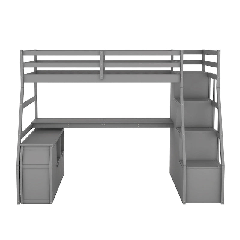 Twin Pine Loft Bed with Desk and Storage
