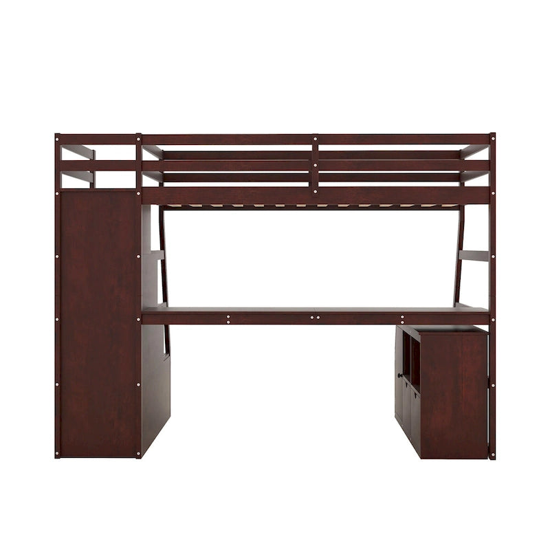 Twin Pine Loft Bed with Desk and Storage