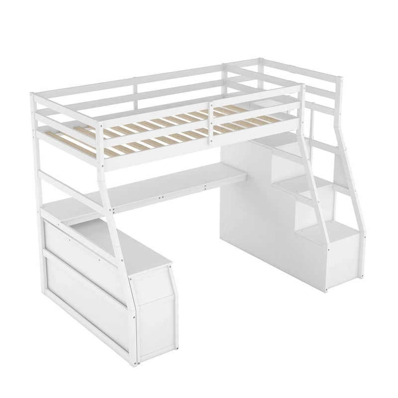 Twin Pine Loft Bed with Desk and Storage