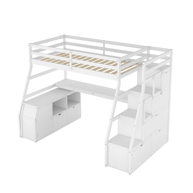 Twin Pine Loft Bed with Desk and Storage